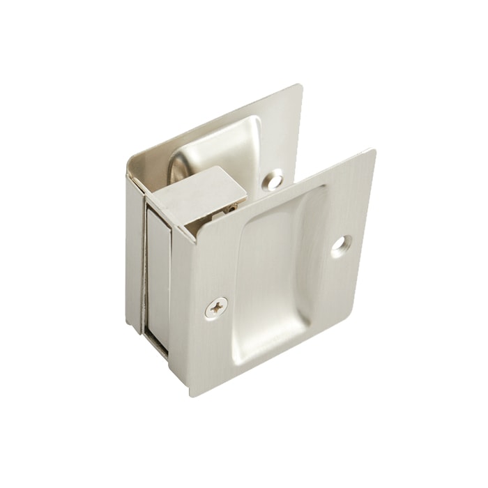 Sliding Door Lock Passage in Satin Nickel