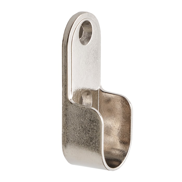 Oval Closet Rod Socket Set (pair) without wall pin in Satin Nickel