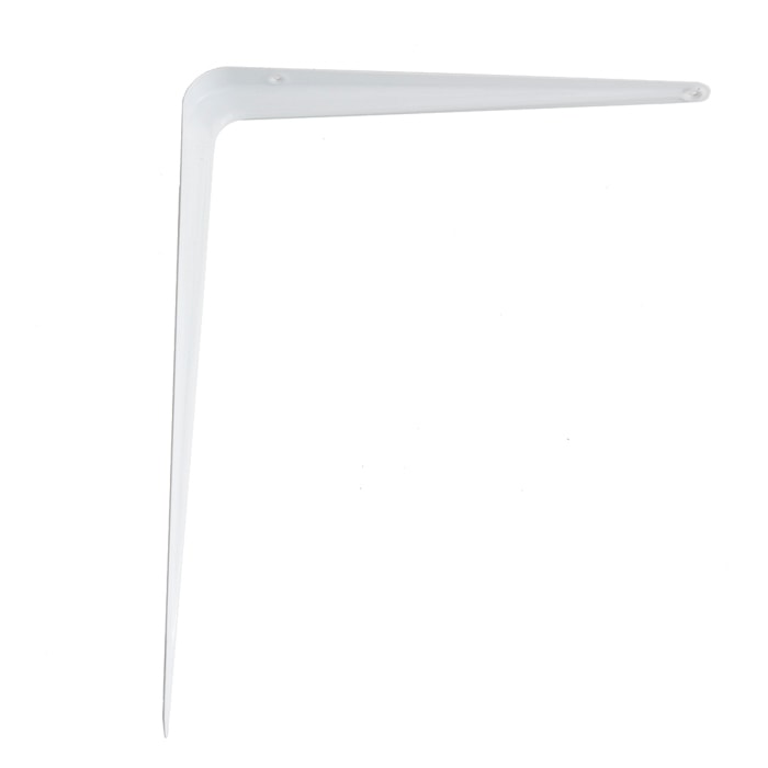 Shelf Bracket in White Powder-Coated Steel