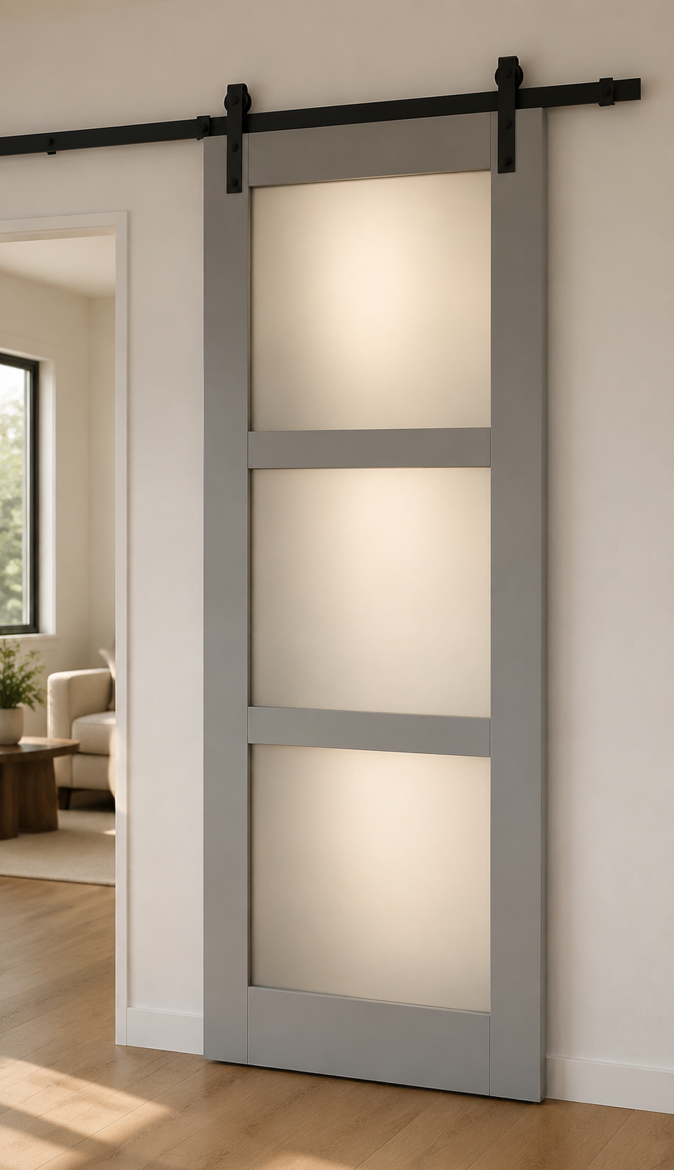 GLS 3LT Frosted 3080 installed — photorealistic product image