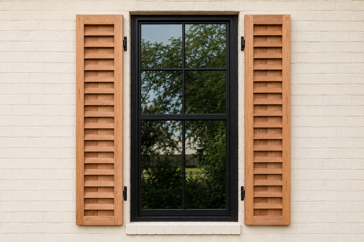 SHT 18X72 Louvered installed — photorealistic product image