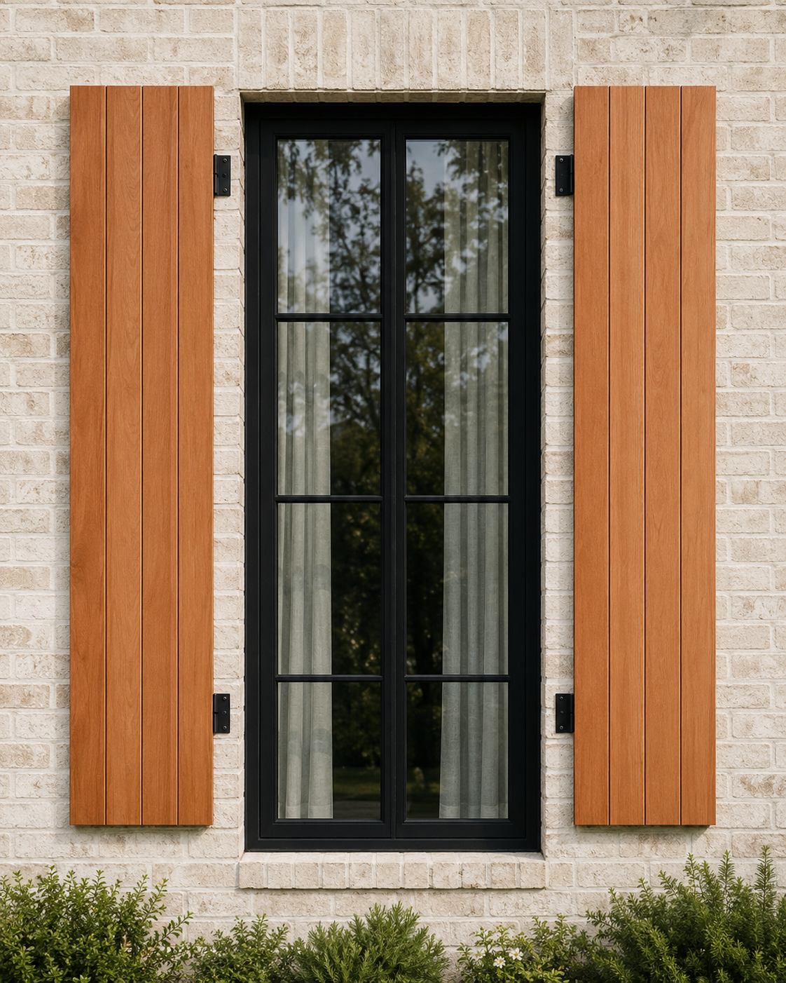 SHT 24X84 Louvered installed — photorealistic product image